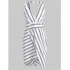Robe Asymétrique Plongeante Rayée Sans Dos - Blanc 2XL