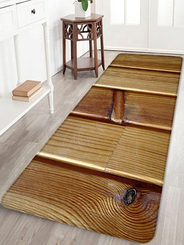 

Printed Wood Pattern Anti-skid Bath Rug