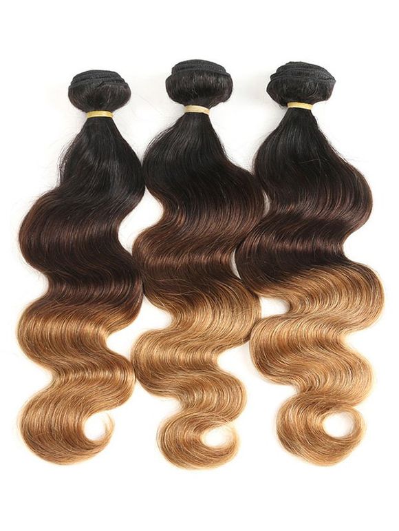 Tissage de Cheveux en Vrai Cheveux Humain Ombré Ondulé 3 Pièces - multicolor 12INCH X 12INCH X 12INCH