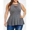 Débardeur Péplum Croisé de Grande Taille - Gris 3X
