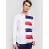 ZAFUL Chemise Rayée Imprimée en Blcos de Couleurs Boutonnée - Blanc M