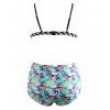 Floral Print Plus Size Spaghetti Strap Bikini Set - CELESTE 2X