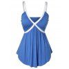 Débardeur Evasé Contrasté de Grande Taille - Bleu Dodger L