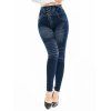 Pantalon en jean graphique maigre - Ardoise bleue foncée ONE SIZE