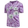 T-shirt décontracté à imprimé tie-dye chats - Pourpre M