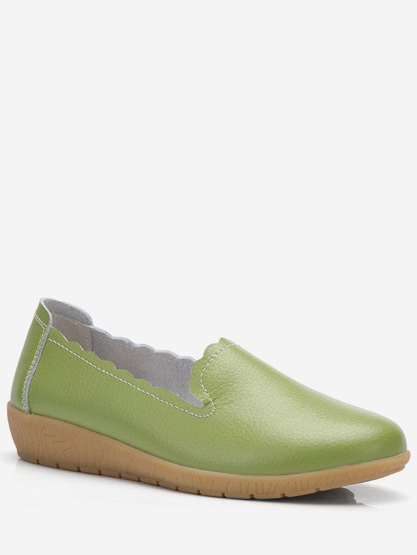 

Plus Size Slip-on Leather Casual Shoes, Green
