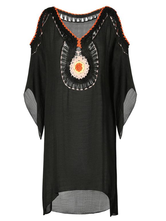 Robe Couverte Haute Basse à Epaule Dénudée - Noir ONE SIZE