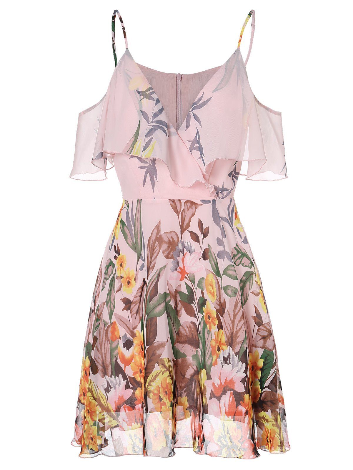 Cami Cold Shoulder Printed Mini Dress - SAKURA PINK L