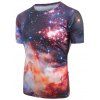 T-shirt Décontracté Galaxie Imprimée à Manches Courtes - multicolor M