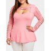 T-shirt à encolure arrondie à grande taille - Rose L
