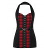 Débardeur à Carreaux Imprimé de Grande Taille à Col Halter - multicolor 1X
