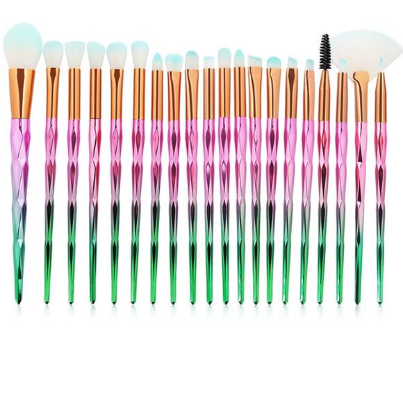 Professional Zircon Pattern Ultra Soft Synthetic Fiber Hair Makeup Brush Set - PINK 