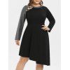 Robe Découpée Asymétrique de Grande Taille à Paillettes - Noir 1X