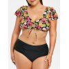 Ensemble Bikini Rembourré à Imprimé Floral Grande-Taille - multicolor 4X