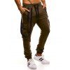 Pantalon de Jogging Décontracté à Cordon avec Multi-poches - Vert Armée 3XL