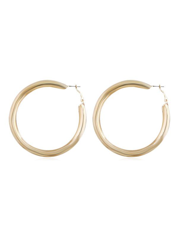 Alloy Large Hoop Earrings - GOLD 