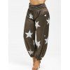 Pantalon de jogging à motif étoiles de grande taille - Kaki Foncé 3X