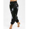 Pantalon de jogging à motif étoiles de grande taille - Noir 2X