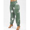 Pantalon de jogging à motif étoiles de grande taille - Vert 5X