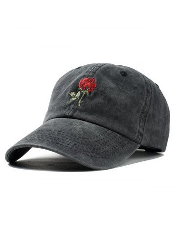 Rose Embroidered Baseball Cap