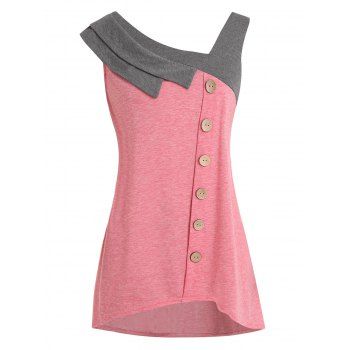 2019 plus size contrast trim asymmetric capelet top