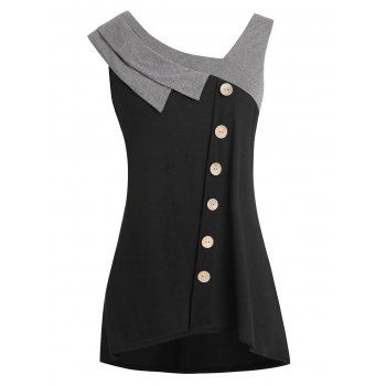 2019 plus size contrast trim asymmetric capelet top