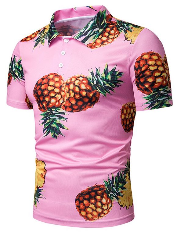 T-shirt Ananas Imprimé à Manches Courtes - multicolor M