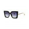 Decor Faux Pearl Square Sunglasses - BLACK 