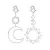 Hollow Sun Moon Shape Drop Earrings - SILVER 