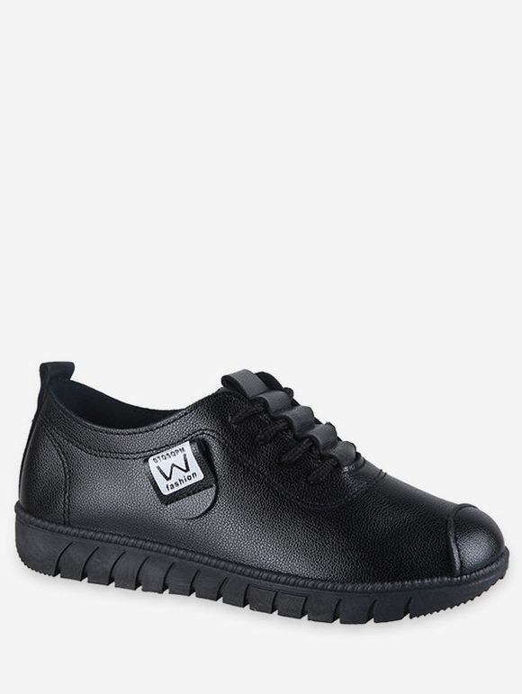 Chaussures en Faux Cuir à Lacets - Noir EU 39
