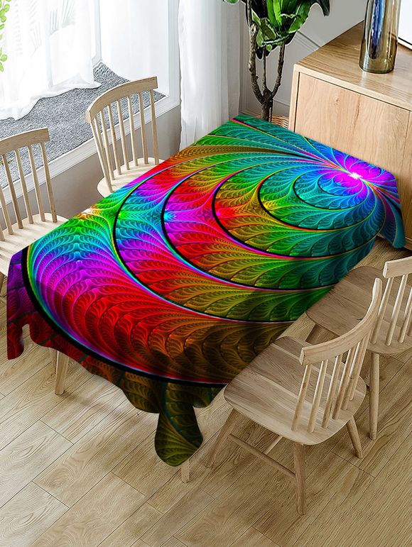 Nappe de Table Imperméable à Imprimé Abstrait Coloré - multicolor W60 X L102 INCH