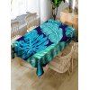 Nappe de Table Imperméable Motif Feuilles Tropicales - Bleu Vert Ara W60 X L120 INCH
