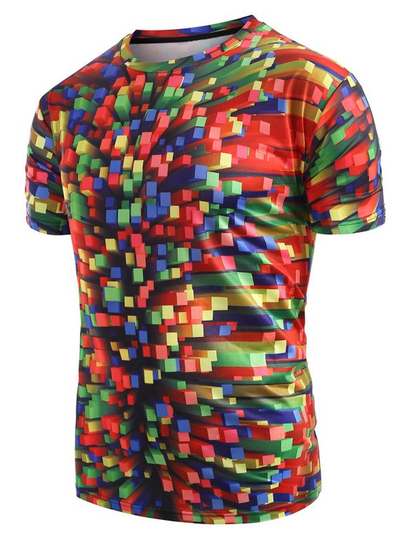T-shirt Décontracté Coloré Imprimé - multicolor A S
