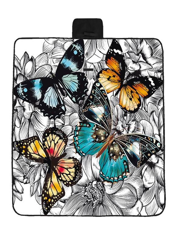Couverture de Pique-Nique Imperméable à Imprimé Papillons et Fleurs - multicolor 148*152CM