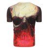 T-shirt 3D Crâne Imprimé à Manches Courtes - Rouge XS