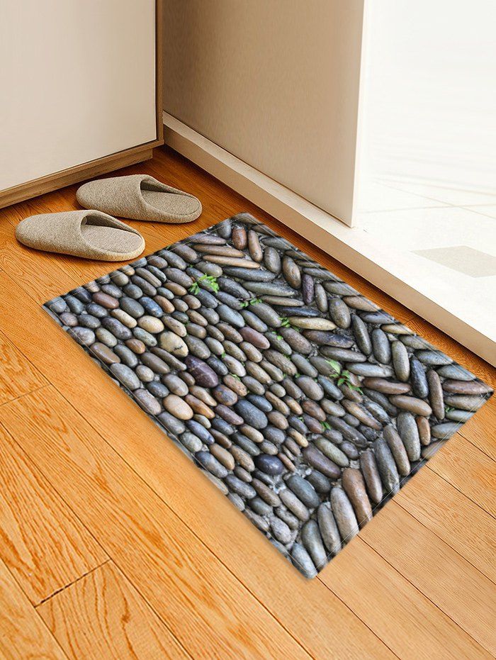 41 Off 2020 Cobblestone Print Floor Mat In Army Brown Dresslily