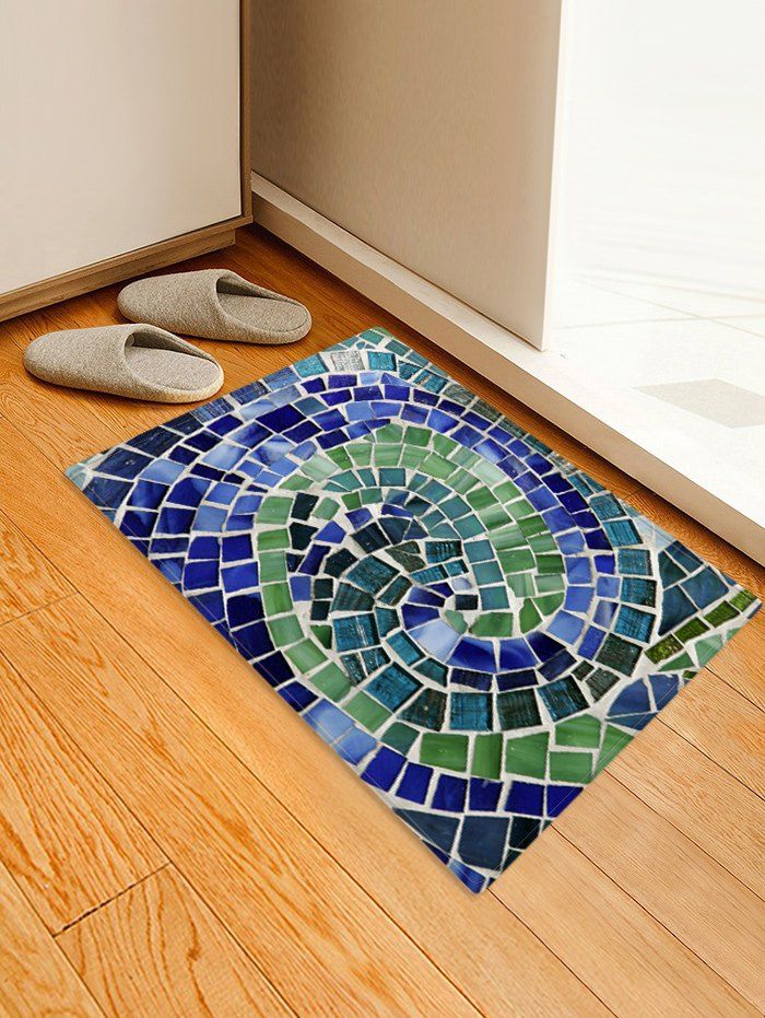 [17 OFF] 2021 Tile Pattern Print Floor Mat In DODGER BLUE DressLily