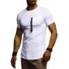 T-shirt en Couleur Unie Zippé avec Poche - Blanc S