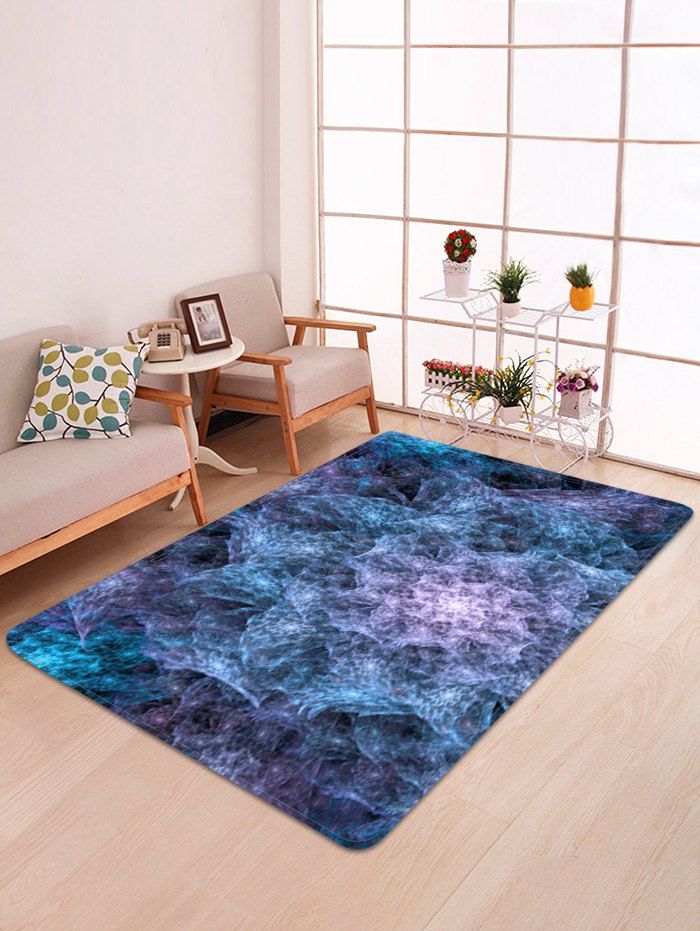 

Abstract Pattern Print Floor Mat, Dodger blue