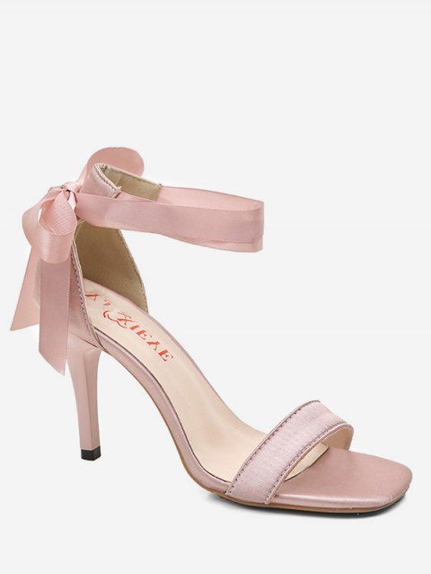 shoes with ribbon ankle wrap