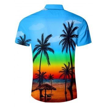 

Hawaii Style Casual Short Sleeves Shirt, Light blue