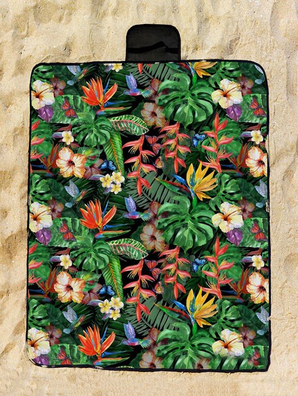 Couverture de Pique-Nique Imperméable à Imprimé Fleurs Tropicales - multicolor 148*183CM