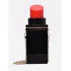 Lipstick Shape PVC Hard Shoulder Stylish Bag - BLACK 