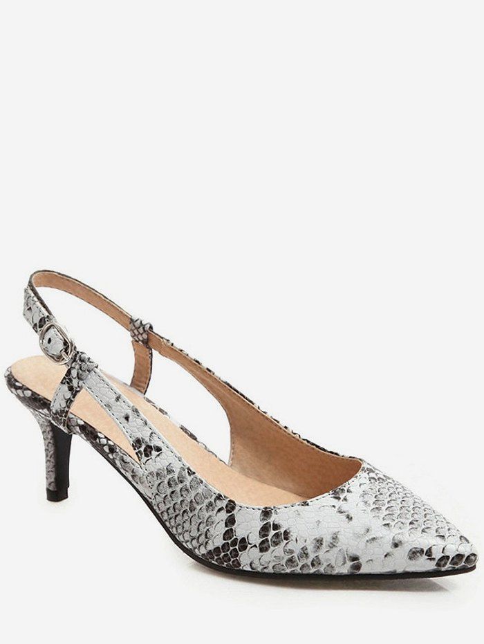 snake print slingback heels