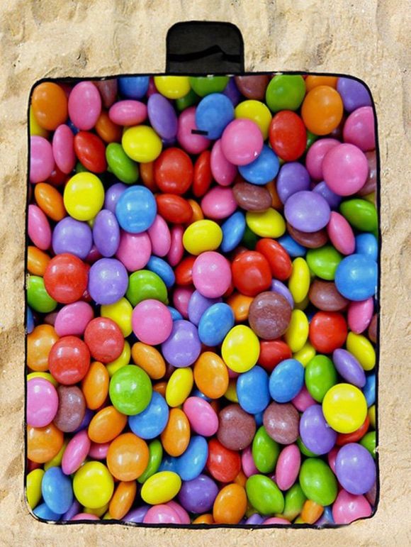 Couverture de Pique-Nique Imperméable à Imprimé Bonbons 3D - multicolor 148*183