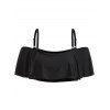 Ensemble de Bikini Tropical Imprimé de Grande Taille à Volants - Noir TOP 4X