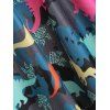 Tummy Control Tankini Swimsuit Cartoon Dinosaur Print Swimwear Flounce Full Coverage Ruched Summer Beach Bathing Suit - multicolor M