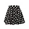 Polka Dot High Waist Flare Skirt - BLACK XL