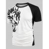 T-shirt Décontracté en Couleur Jointive Design - Blanc L