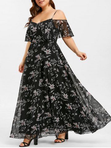 Empire Dress Black White Gold
